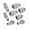 Miniatyrbilde 1 av 5: 8 stk Npt 3/8 tommers rustfritt stål hann-hunn hurtigkoblingssett trykkvaskadaptere (innvendig og utvendig gjenger)