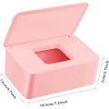 Miniatyrbillede 2 af 7: Vådservietter boks, plastik vådservietter dispenser, vådservietter opbevaringsboks, servietboks med låg, servietboks til servietter, toiletpapirboks, baby vådservietter etui pink