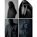 Miniatyrbillede 4 af 7: Sharharge 2 stk. sort helmaske Halloween spandex hætte maske Hovedbeskyttelse Ansigtsløs maske til unisex cosplay kostume