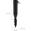Miniatyrbillede 4 af 5: Jordanker til parasol, jordspyd til indskruning, adapter 40-52 mm, plast, parasolbor, sort