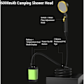 Miniatyrbilde 2 av 5: Bærbar Campingdusjpumpe Oppladbar Elektrisk Dusjpumpe med Smart Digitalt Display, 6000mAh, DUBUNS