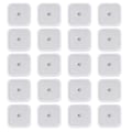 Miniatyrbillede 1 af 5: 5*5cm 20 Pads Stud TENS SELVKLÆBENDE Pads PASSER TIL BEURER Tens Unit Pads Udskiftning Tens Elektroder Genanvendelige til Elektroterapi Massage (Hvid)