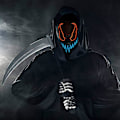 Pikkukuva 6 / 7: Halloween LED-naamio, LED-luurankonaamio, LED-puhdistusnaamiot, kauhunaamio, halloween-naamio, karnevaaliin, halloweeniin, cosplayhin ja juhliin Xb