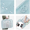 Miniatyrbilde 3 av 4: Pakke-kuber for koffert, 7 stk Reisebagasje Pakkeorganisatorer Vanntette Reisevesker Klær Sko Kosmetikk Toalettsaker Oppbevaringsposer skyblue