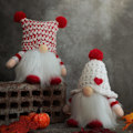 Miniatyrbilde 3 av 7: Julenisse Nisse Lysende, Nordisk Julepynt Håndlaget Skandinavisk Plysj Svensk Julenisse, Batterilader Klær