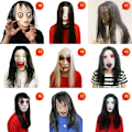 Miniatyrbild 3 av 10: Spökhusmanuskript dödar NPC män och kvinnor mask huvudbonad Halloween rumsflykt spökhus skräckkostym MJ51 R