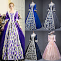 Miniatyrbilde 1 av 5: Kvinners kjole Plus Size Medieval Ballkjoler Kostymer For Kvinner Victorian Kjole Scenespill D-Rosa D-Pink M