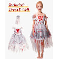 Pikkukuva 4 / 7: Zombie-asu Halloweeniin, tytöille pojille naisille cheerleaderille lukiolaiselle vankilamiehelle morsiamelle sairaanhoitajalle isoille lapsille fantasia-asu Flickor gifta 10-12 ans