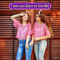 Miniatyrbilde 3 av 8: 80-talls Neon Party Klær Kostyme Tilbehør Sett, 1980-talls Retro Tema Fest Dekorasjon Antrekk for Kvinner Jenter T-skjorte-rosa rød T-shirt-pink red One size