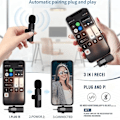 Miniatyrbild 4 av 5: 3-i-1 trådlös lavaliermikrofon för mobiltelefonkamera datorradio brusreducering minimi