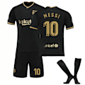 Miniatyrbillede 1 af 9: 20-21 Barcelona trøje hjemme og ude sort, guld og pink Messi fodbolduniform sæt Size 10 socks XL