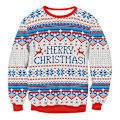 Miniatyrbilde 7 av 9: Julegenser for kvinner, langermet genser, juledesign Rund hals Juletrær Round Neck Christmas Tree S