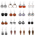 Miniatyrbilde 2 av 2: IC Halloween-øredobber, anheng for kvinner, julesmykkegaver, halloweengaver, Black Devil