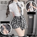 Miniatyrbillede 1 af 5: IC Student Piger Skoleuniform Sort Hvidt Undertøj JK Suit Plisseret M