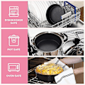 Miniatyrbillede 5 af 5: 8 tommer rund kageform sæt af 3, rustfrit stål sort non-stick rund bageform