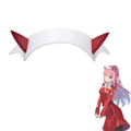 Miniatyrbilde 1 av 5: IC Cosplay DARLING In The FRANXX Zero Two Hodeplagg Horn Hårklemme H