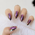 Miniatyrbillede 3 af 4: 24 stk. Kameleon Spejl Neglekunst Tips Lilla Skarpe Medium Stiletto Akryl Negle til Dekorationer Finger Manicure Tilbehør Z755