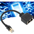 Miniatyrbilde 5 av 5: RJ45 Splitter Adapter, 1 til 2 Port RJ45 Nettverk Ethernet Adapter Splitter, CAT8 Nettverkskabel Splitter Adapter for Hjemmekontor, av DEBUNS