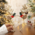 Miniatyrbillede 7 af 7: Julebånd med gevir, klokke og glitter - MJ51 - til voksne og børn - festdekoration red