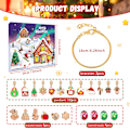 Miniatyrbild 7 av 8: Julkalender Presentask 24 Rutor Advent MJ51 Barnarmband DIY Blind Box Semesterpresent M-26(Red Christmas Tree)