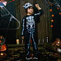 Miniatyrbillede 6 af 7: Skeletkostume til børn, Halloween gløder i mørket flot kjole outfit til karnevalsfest 3-10 år fladdermus 4-6 Jahre