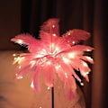 Miniatyrbilde 5 av 7: Led fjærlampe bordlampe liten nattlampe soverom jentehjerte rosa Pink one size