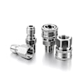 Miniatyrbilde 2 av 5: 8 stk Npt 3/8 tommers rustfritt stål hann-hunn hurtigkoblingssett trykkvaskadaptere (innvendig og utvendig gjenger)