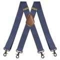 Men's Suspenders, Heavy Duty, 4 Snap Hooks for Belt Loops, Adjustable X-Back Blue blue