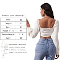 Pikkukuva 2 / 5: IC Dam Casual Bishop pitkähihainen t-paita neliöpääntiellä Crop Tops X-Large