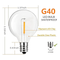 Pikkukuva 3 / 5: 20 kpl G40 LED-korvaavat lamput E12-ruuvikanta Särkymätön LED-maapallolamput aurinkokennoketjulle