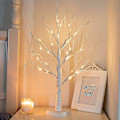 Miniatyrbillede 1 af 3: 24 2ft 24lt Lighted Birch Tree Battery Powered Timer Warm White Led Artificial Branch Tree For Home Party Festival Wedding Decor, 2ft Table Tree Lamp