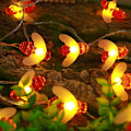 Pikkukuva 6 / 8: 7m 50 LED:n aurinkoketjuvalot ulkokäyttöön, 8 tilaa, vedenpitävät, auton valoketjut kesäpuutarhaan, puuhun, terassille, häihin ja juhliin. bin