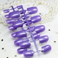 Miniatyrbillede 1 af 2: 10 sæt = 240 stk. Fuld negletips Violet Purple Simple Short Candy DIY Runde Akryl Falske negle til Lady Finger Patch