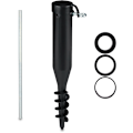 Miniatyrbillede 1 af 5: Jordanker til parasol, jordspyd til indskruning, adapter 40-52 mm, plast, parasolbor, sort