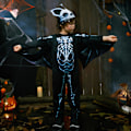 Miniatyrbillede 3 af 7: Skeletkostume til børn, Halloween gløder i mørket flot kjole outfit til karnevalsfest 3-10 år fladdermus 4-6 Jahre