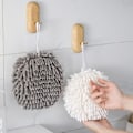 Miniatyrbillede 1 af 5: Styk Håndklæder Badehåndklæder Køkkenhåndklæder Plyssede Absorberende Håndklæder Hængende Håndklæde Frotté Håndklæde Hurtigtørrende Håndklæde (Hvid + Grå)