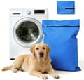 Vaskepose til kæledyrstøj, lynlåspose i twillpolyester hjælper med at forhindre tilstopning af dyrehår, til hunde- og kattesenge, blå, stor 70 x 80 cm