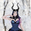 Miniatyrbillede 7 af 7: Justerbar Gothic Horn Pandebånd og Blonder Hals Wicked Witch Kostume Cosplay Tilbehør til Kvinder-1