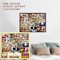 Miniatyrbild 8 av 8: Julkalenderpussel 2024 med 1008 bitar, Tomtepussel, julklappar till, 24 pussellådor nedräkning, julklapp till pojkar och flickor (H) Höjd (cm):