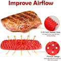 Miniatyrbillede 5 af 5: IC Genanvendelig Silikone Air Fryer Liner Måtte Non-Stick Steamer Pad Bage rød firkant