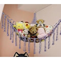 Miniatyrbillede 5 af 5: Boho Opbevaringsnet til Udstoppede Dyr (Ekstra Stor) og Udstoppede Dyrs Net eller Hængekøje til Små Udstoppede Dyr eller Plyslegetøj Purple 100*100*140