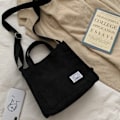 Miniatyrbillede 5 af 5: IC Tote Taske Kvinder Lille Satchel Taske Håndtaske Stilfuld Tote Håndtaske sort