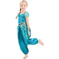 Pikkukuva 3 / 7: Prinsessapuku, pukeutuminen, Jasmine, haalari, halloween, syntymäpäivä, paljetit, juhla-asu, sininen