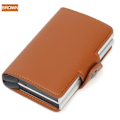 Miniatyrbillede 9 af 11: Dobbelt Tyverisikret Tegnebog RFID-NFC Sikker POP UP Kort Holder Brow Brown Brun- 12st Kort