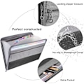 Miniatyrbild 4 av 5: 2-pack expandermapp A4, 13 fack Dokument dragspelsmapp Sortingsmapp med dragkedja, dokumentväska Canvasväska Väska Bågm 2 Pack Gray Expanding Folders