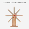 Miniatyrbild 3 av 5: 2024 Nytt 360 Graders Roterande Bordsmakeup Spegel med Stativ Klart Trä Bordspegel Stor Fristående Rektangulär Spegel