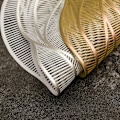Miniatyrbilde 4 av 8: Rose blomster brikke isolasjonspute lett luksus varm stempling coaster myk dekorativ bordmatte fest tallerkenmatte Placemat 38cm Gold 2pcs