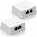 Pikkukuva 1 / 5: 2 x CAT 6a verkkopistorasiaa, 2 x RJ45 FTP-pistorasiaa, suojattu 10 Gbit LAN Ethernet -seinäasennuskaapeli, valkoinen