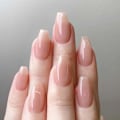 Miniatyrbillede 1 af 3: Korte Nude Tryk på Negle Kiste Falske Negle Glitter Negle Tips Fuld Dækning Søde Falske Negle til Kvinder og Piger 24Pcs