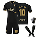 Miniatyrbillede 4 af 9: 20-21 Barcelona trøje hjemme og ude sort, guld og pink Messi fodbolduniform sæt 10 Messi socks 26#
